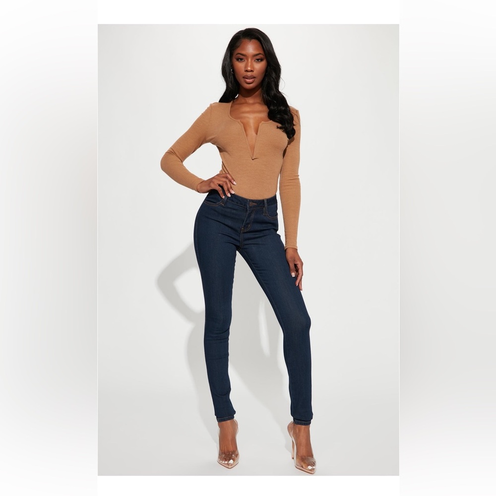 Tall Mid rise dark denim skinny jean
